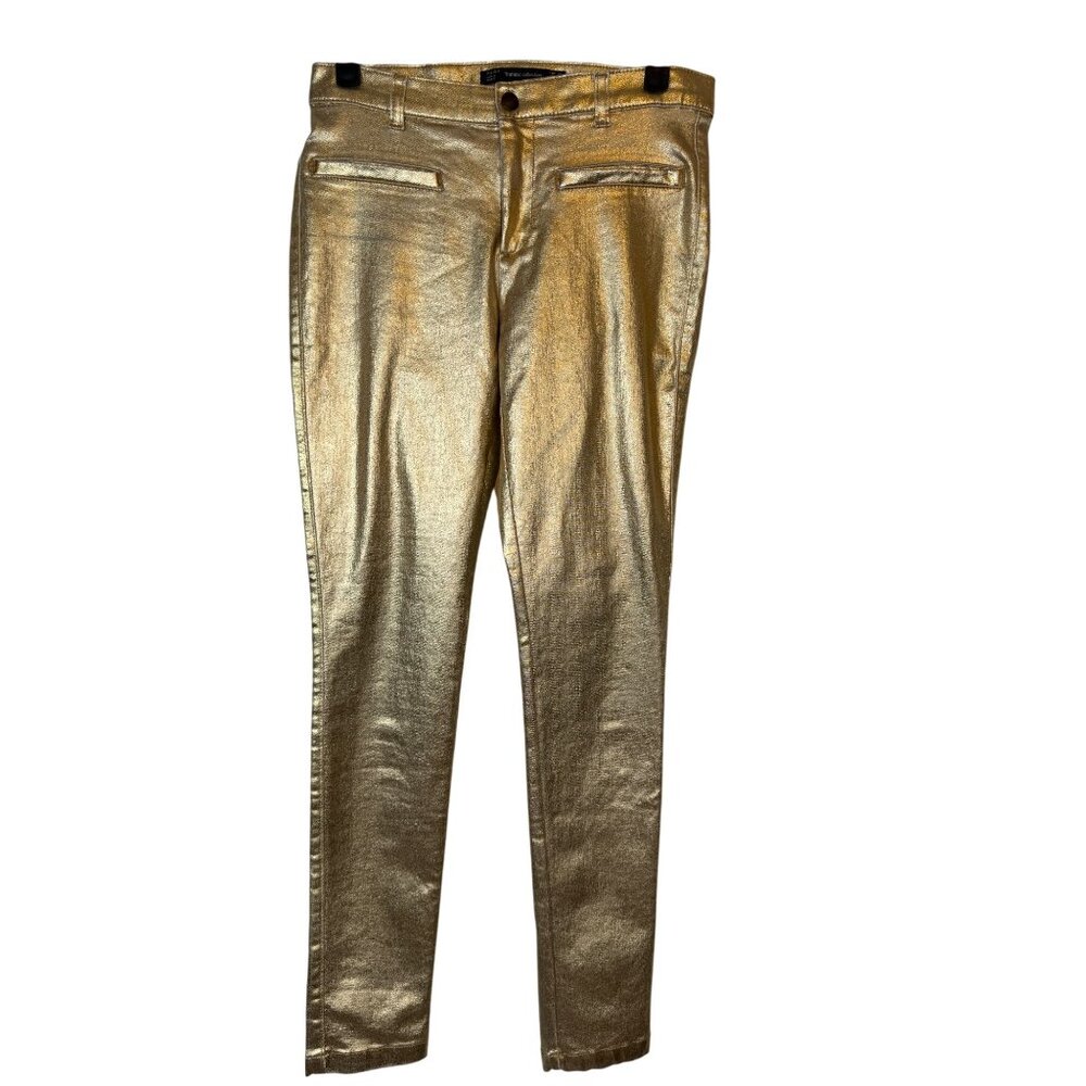 2/$30 Zara Trafaluc XS Gold Metallic Skinny Pants